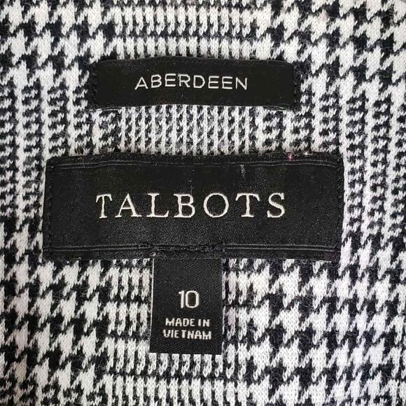 Talbots Blazer Jacket Womens Size 10 Stretch Knit Houndstooth Lined Aberdeen - Picture 8 of 10